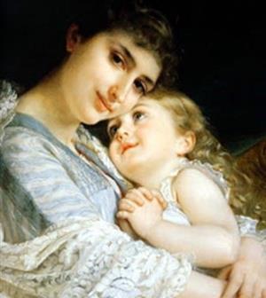 painting of woman and child 